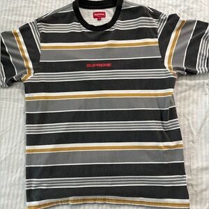 Supreme Multicolor Striped Tee with Red Logo